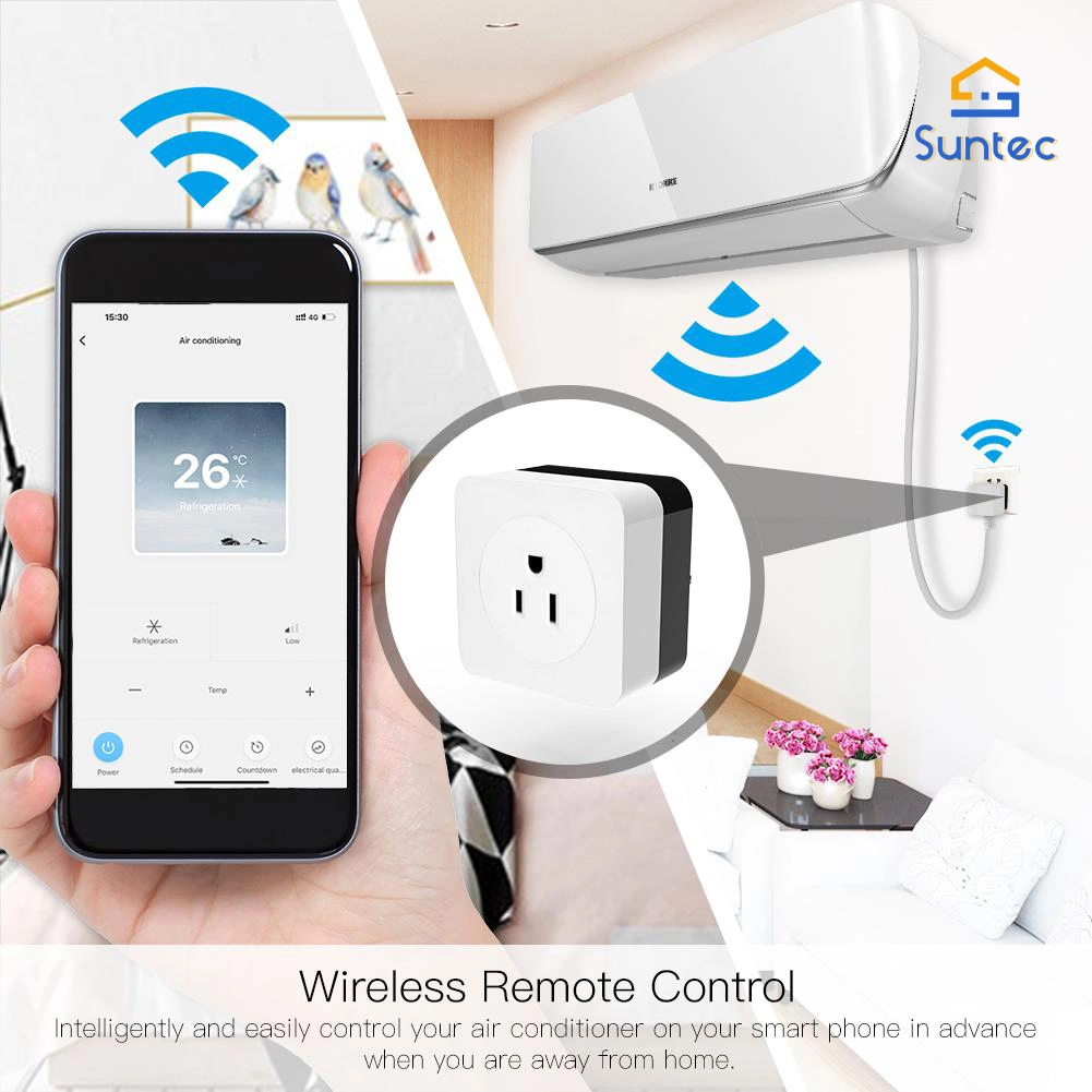 Us Version WiFi/Zigbee Smart Wall Plug Socket Outlet Us IR Remote Control